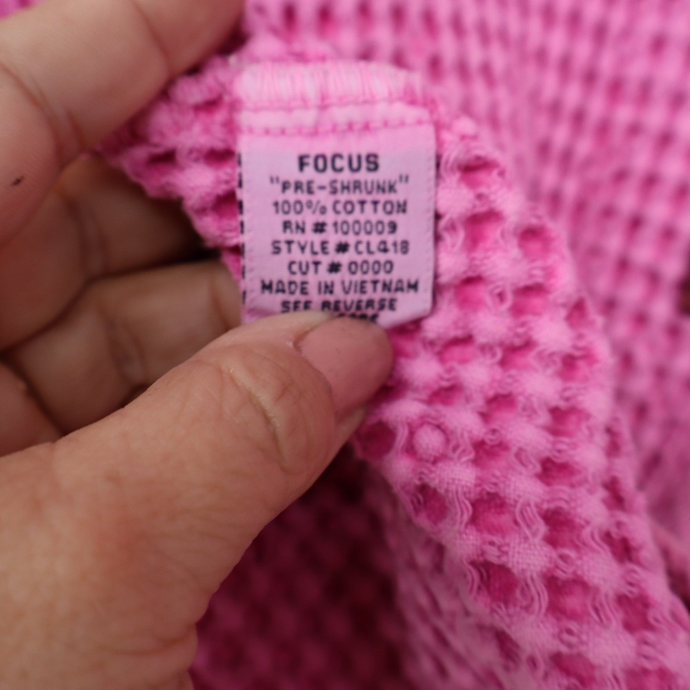 Focus Pink Waffle Knit 100% Cotton Button Front Cardigan Jacket Womens S - Picture 4 of 7